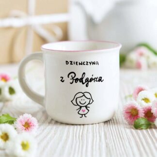 Kubek Dziewczyna z Podgórza 300 ml (różowy rant)