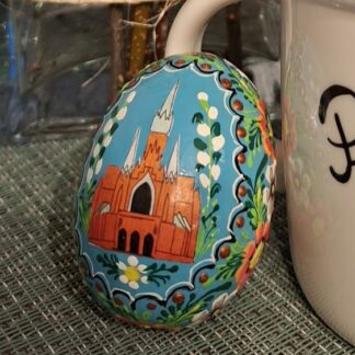 Jajko drewniane niebieskie